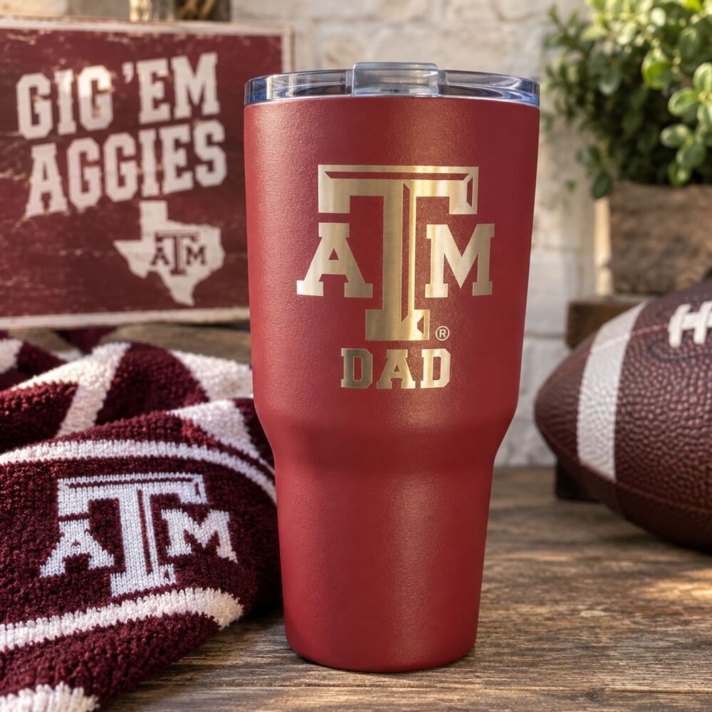 Texas A&M Aggies Dad 30 Oz Stainless Steel Insulated Tumbler Maroon NWT